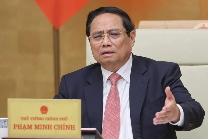 PM Pham Minh Chinh speaks at the meeting.

