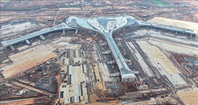 Construction underway on Long Thanh International Airport (Photo: VNA)