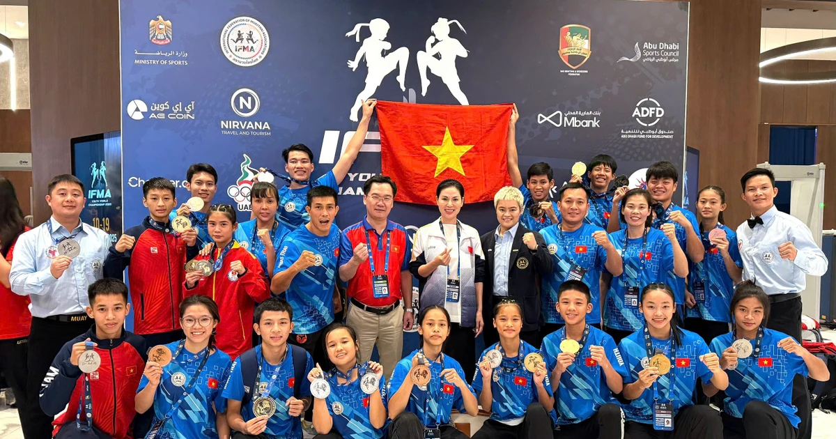 Young athletes from the Vietnamese Muay team (Photo: VNA)

