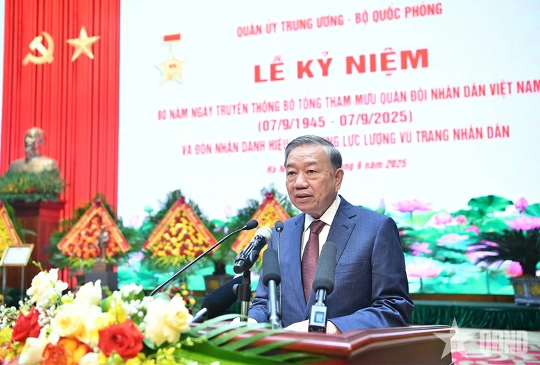 Tổng Bí thư Tô Lâm phát biểu tại lễ kỷ niệm