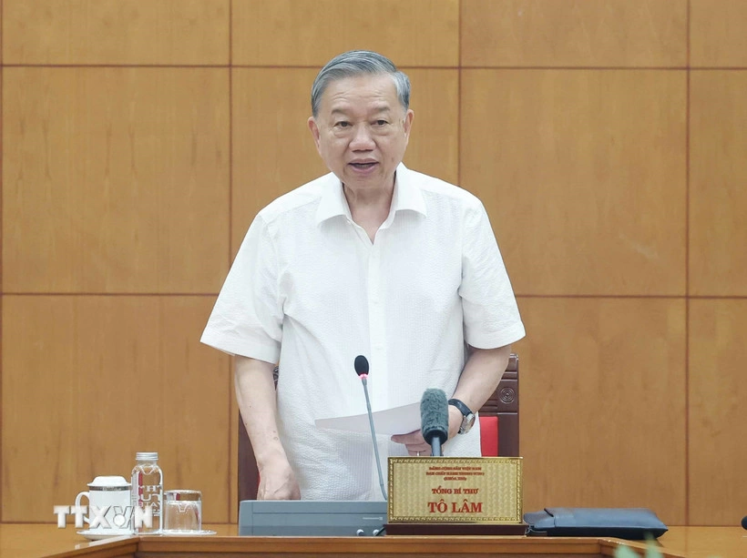 Tổng Bí thư Tô Lâm phát biểu. (Ảnh: Thống Nhất/TTXVN)
