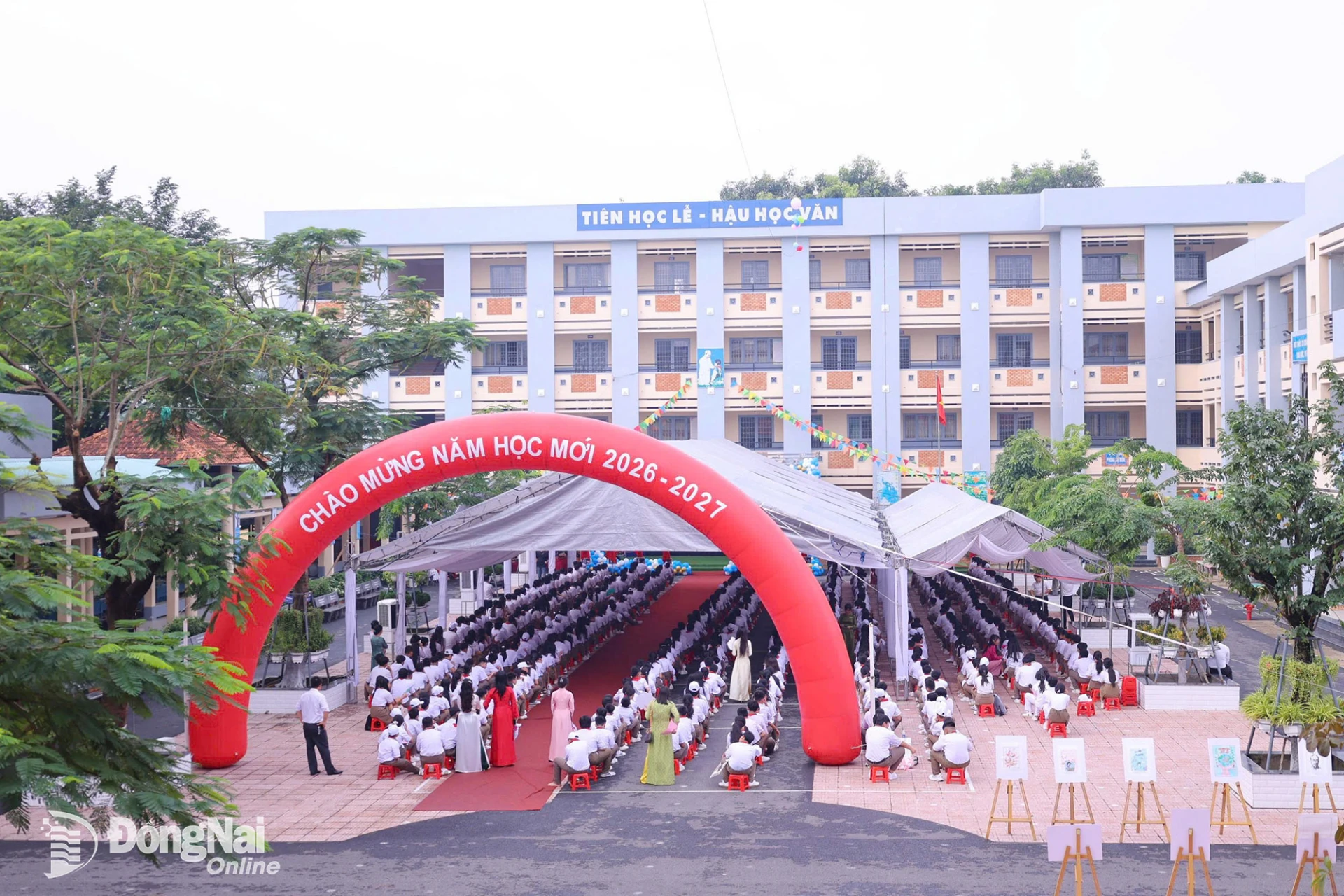 Trường THCS Đinh Tiên Hoàng, xã Bình Minh trong ngày khai giảng năm học mới 2026-2027. Ảnh minh họa: Võ Thị Thanh Tâm