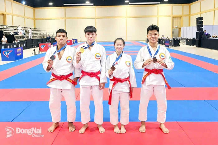 Các võ sĩ trẻ thành phố Đồng Nai giành 4 huy chương Giải Jiujitsu Grand Prix châu Á 2026