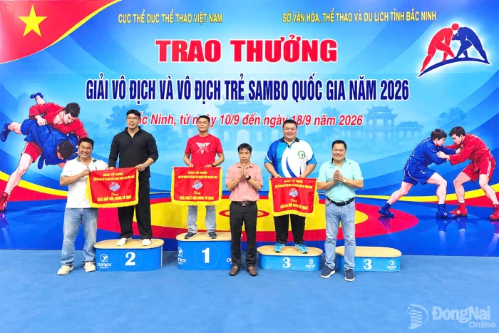 Dong Nai City finishes third in championship division at 2026 National Sambo Championships