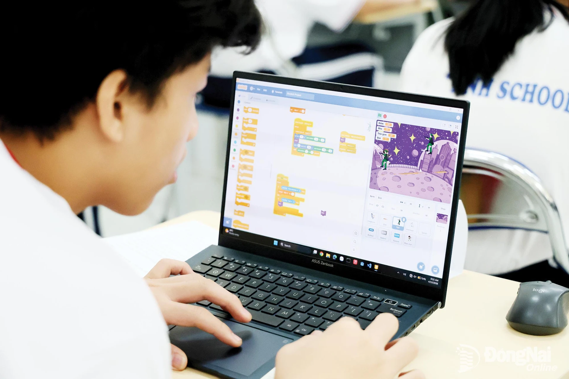 Students at Tam Hiep High School take part in advanced robotics programming classes.

