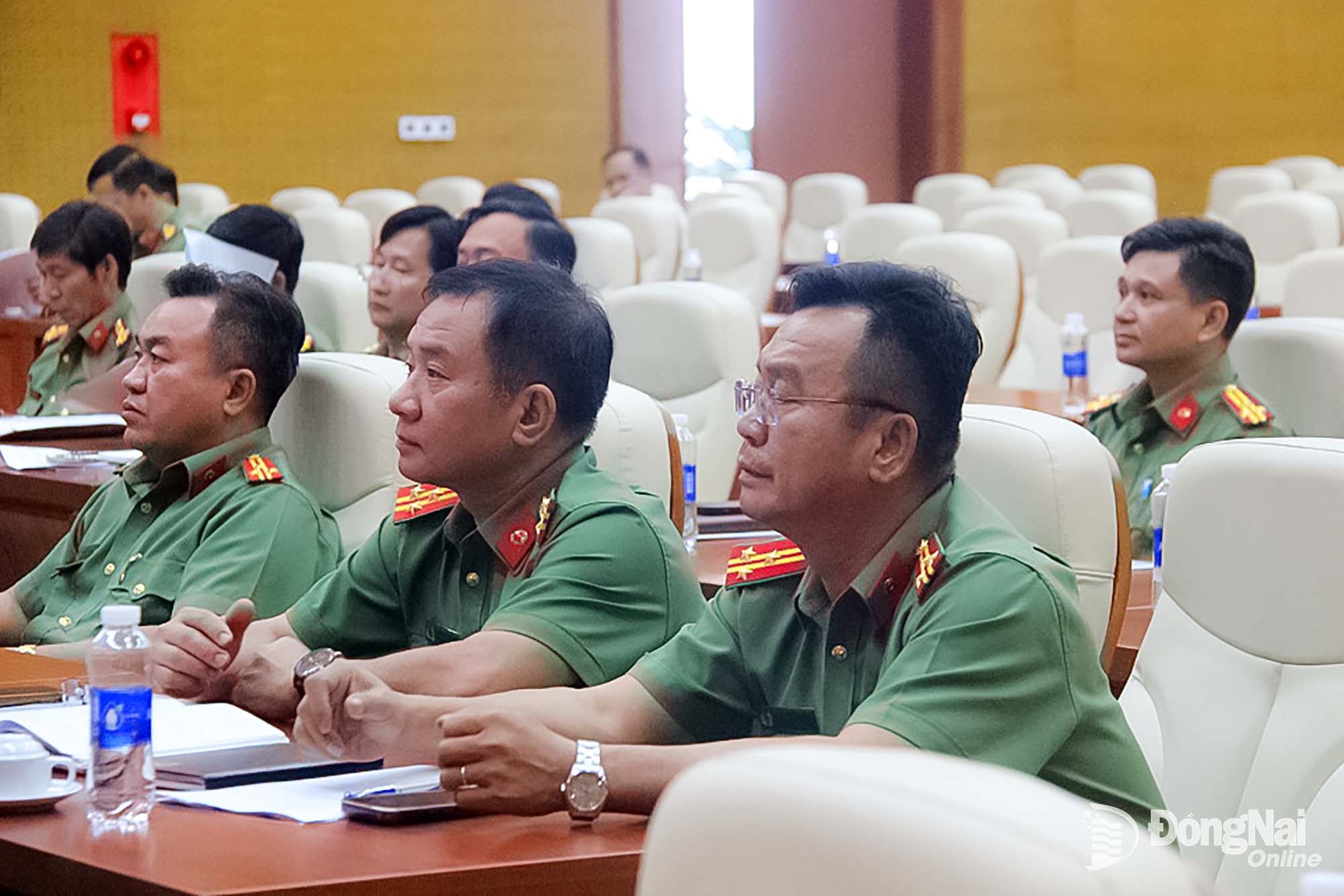 Các đại biểu tham dự hội nghị tại điểm cầu Công an Đồng Nai. Ảnh: Trần Danh