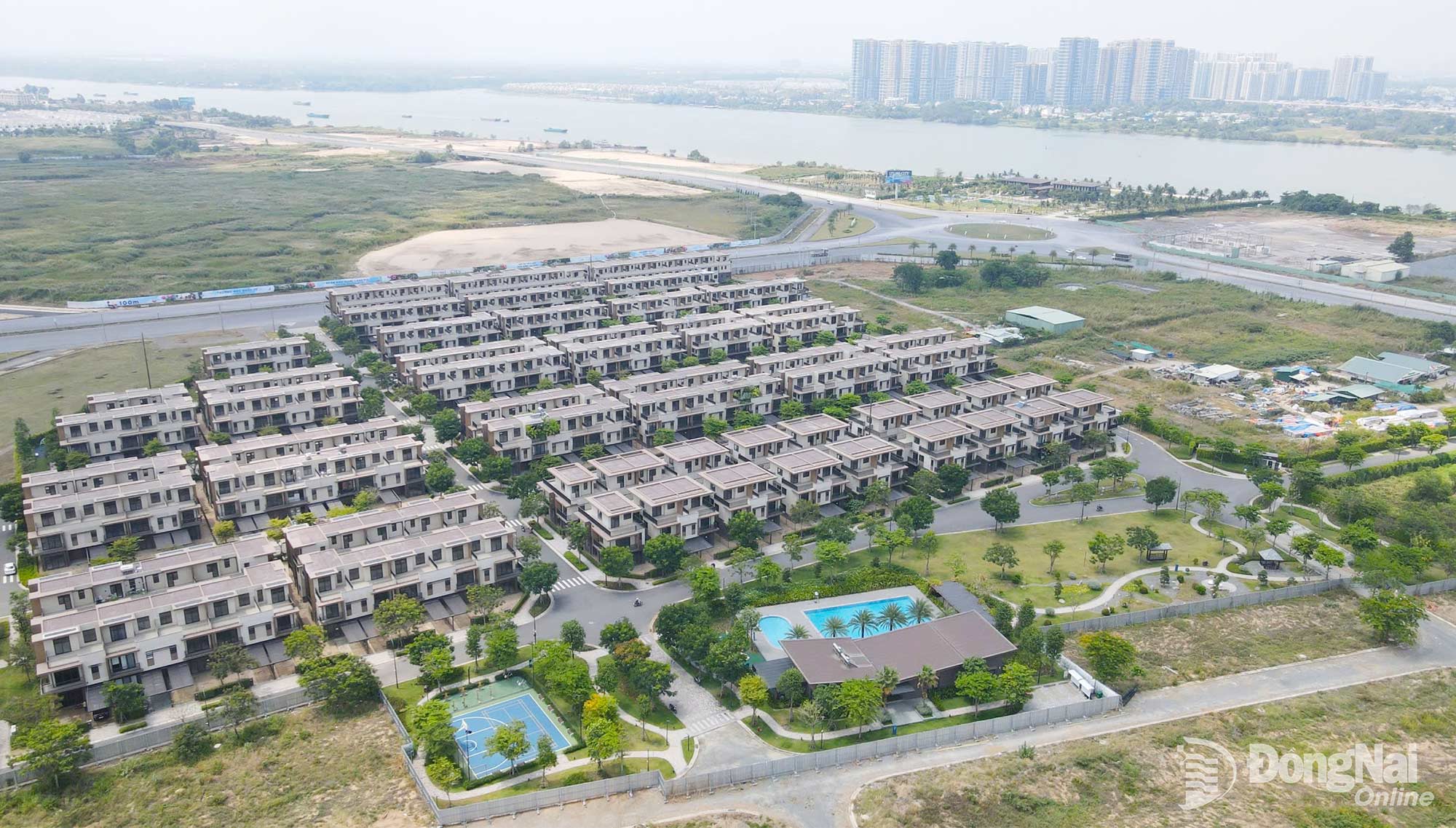 Một góc khu đô thị sinh thái Aqua City tại phường Long Hưng, thành phố Đồng Nai. Ảnh: Hoàng Lộc