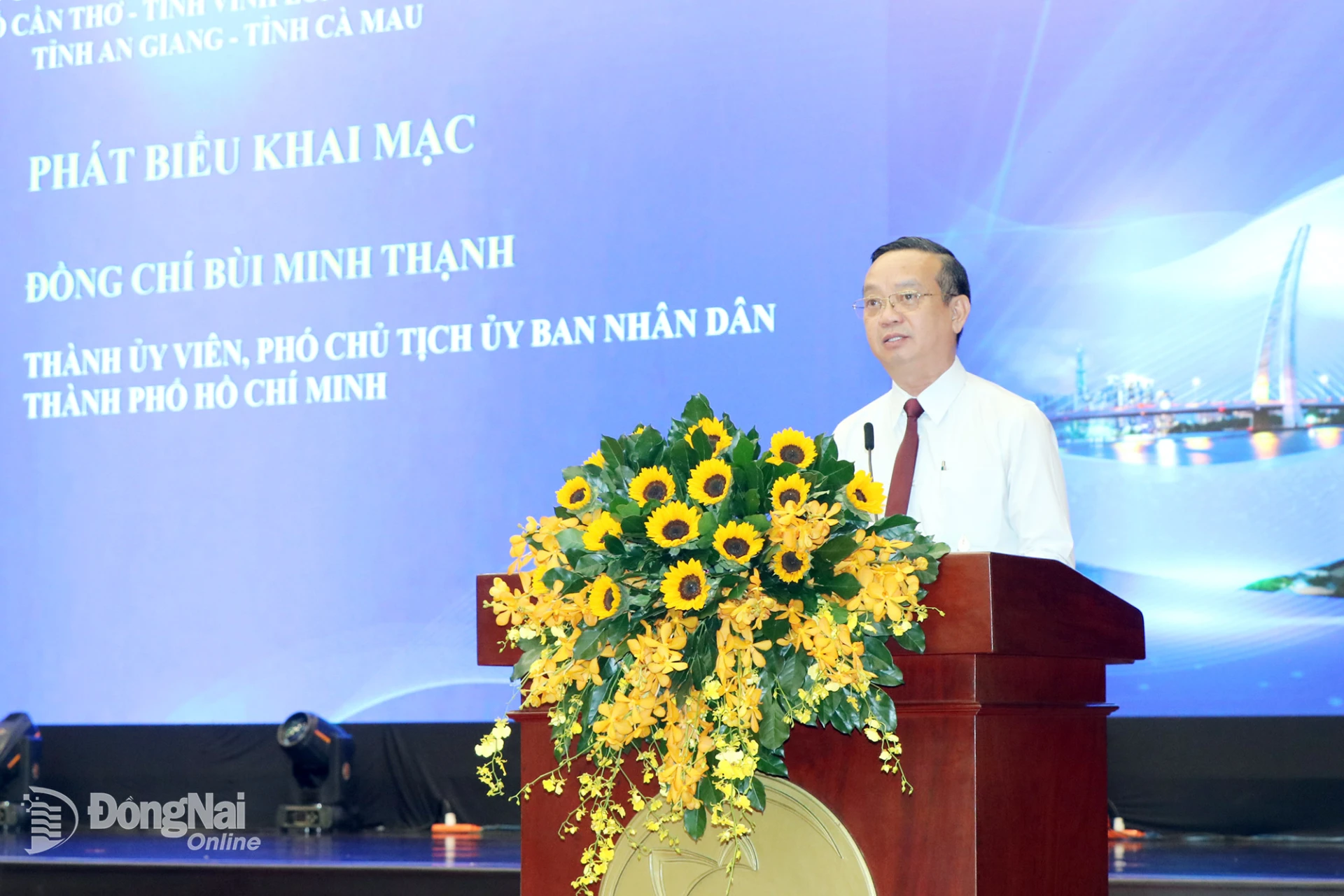 Phó Chủ tịch UBND Thành phố Hồ Chí Minh Bùi Minh Thạnh phát biểu tại hội nghị.