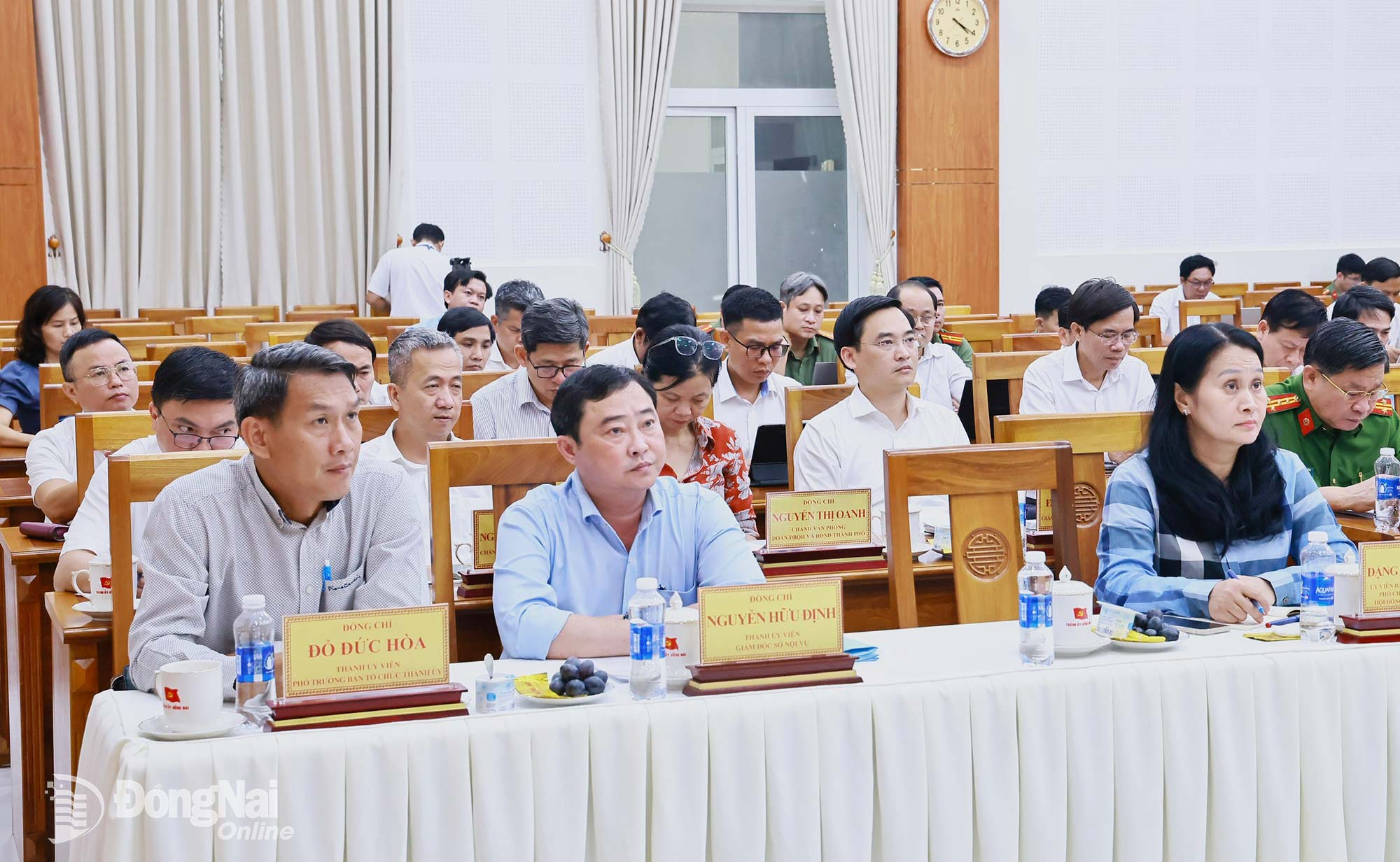 Delegates from Dong Nai City attend the online meeting. Photo: Cong Nghia

