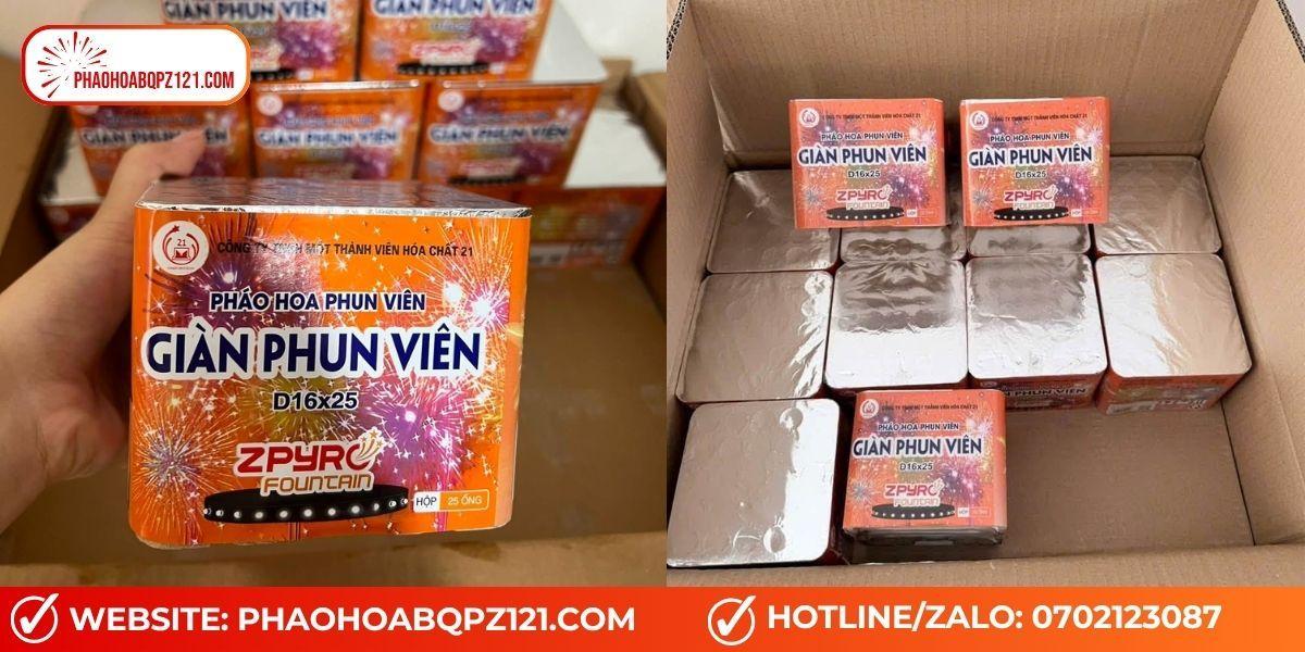 Giàn phun viên D16x25: Pháo hoa Z121 ít khói, hợp pháp