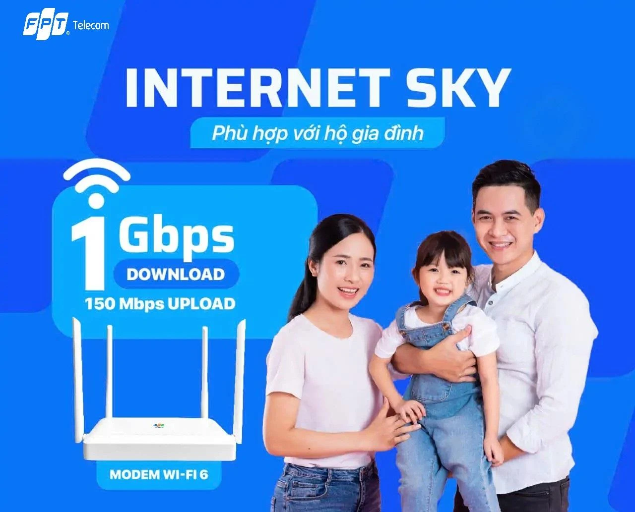 Gói Sky FPT có tốc độ lên đến 1Gbps, phù hợp cho gia đình hoặc cá nhân. 