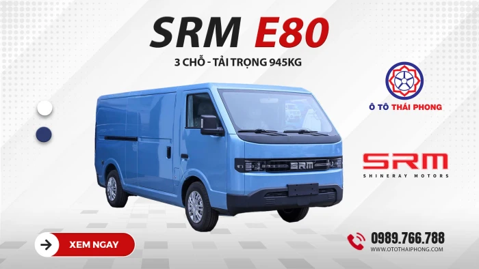 Xe van điện SRM E80: Giải pháp vận chuyển hàng hóa cho nhu cầu đô thị