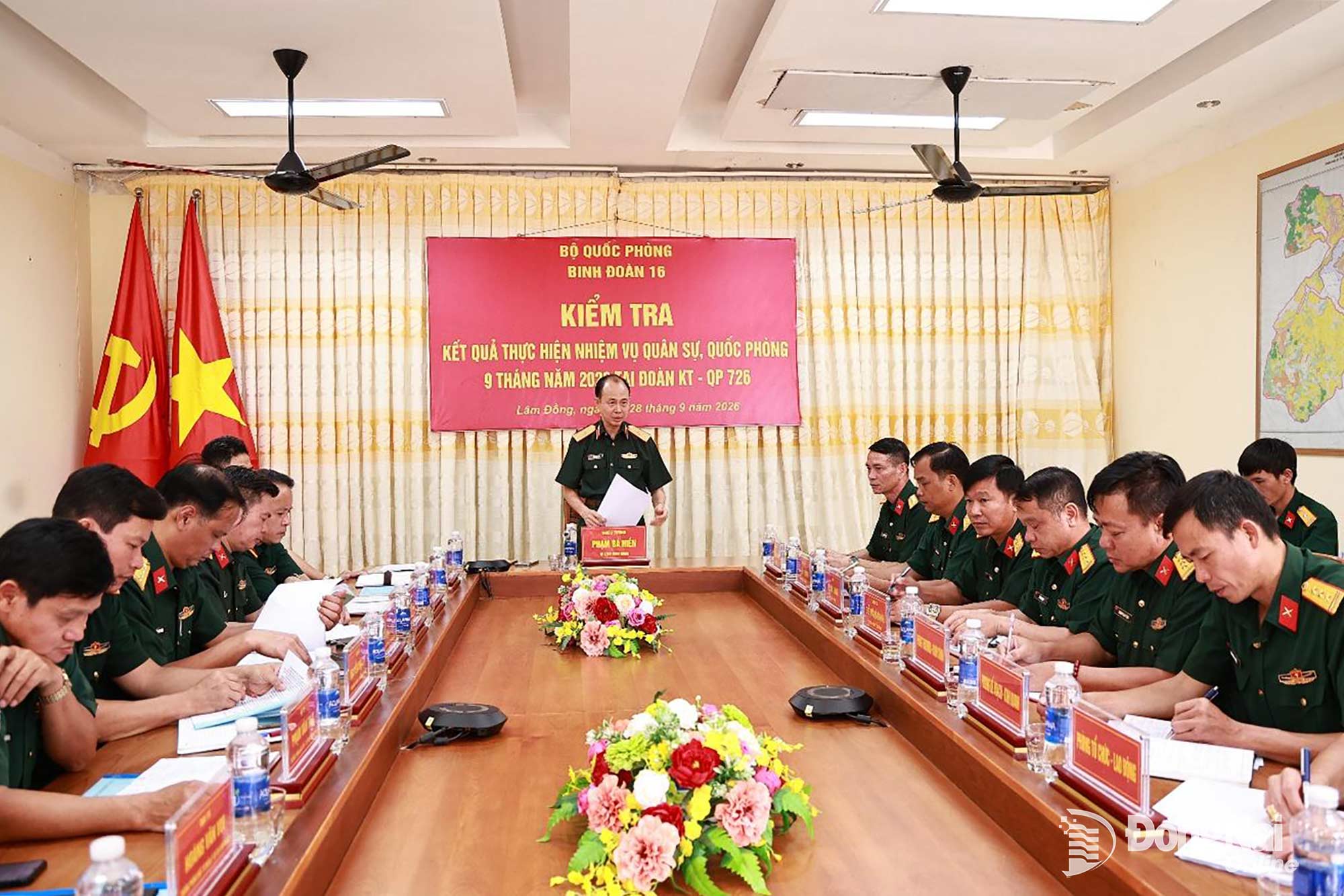 Thiếu tướng Phạm Bá Hiền, Tư lệnh Binh đoàn 16, kết luận kiểm tra nhiệm vụ quân sự, quốc phòng 9 tháng tại Đoàn KT-QP 726.