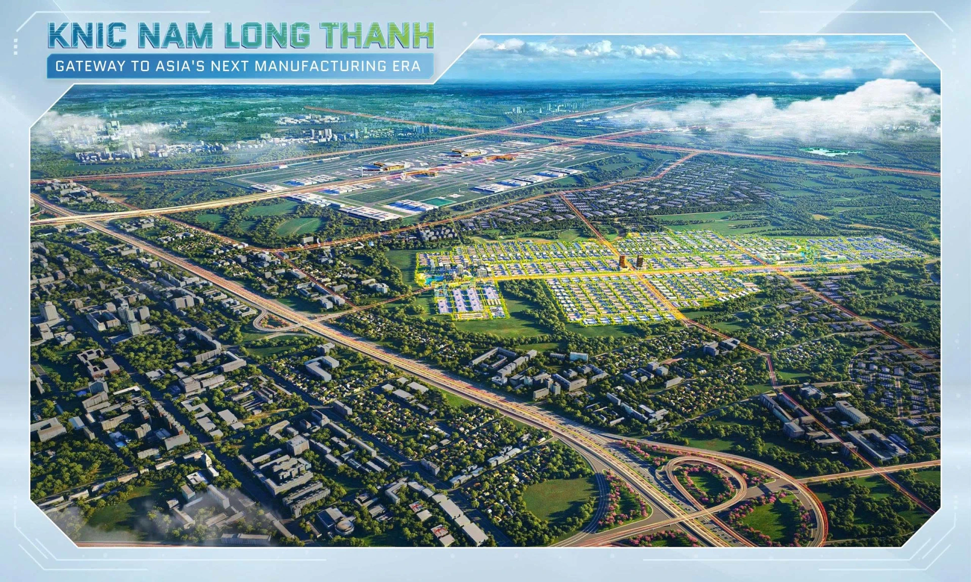 KNIC Nam Long Thành có quy mô khoảng 1.000 ha (giai đoạn 1), nằm cách sân bay quốc tế Long Thành khoảng 5km về phía Nam.