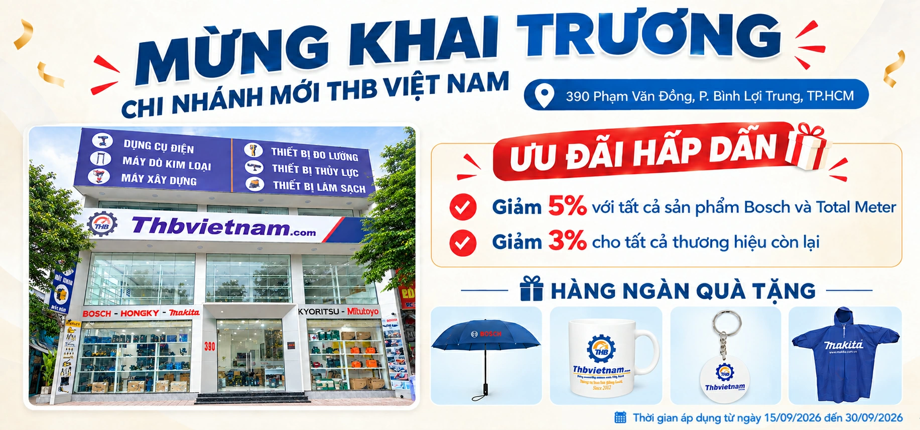 THB Việt Nam ưu đãi đến 5% khai trương cửa hàng thứ 3 tại 390 Phạm Văn Đồng, TP.HCM