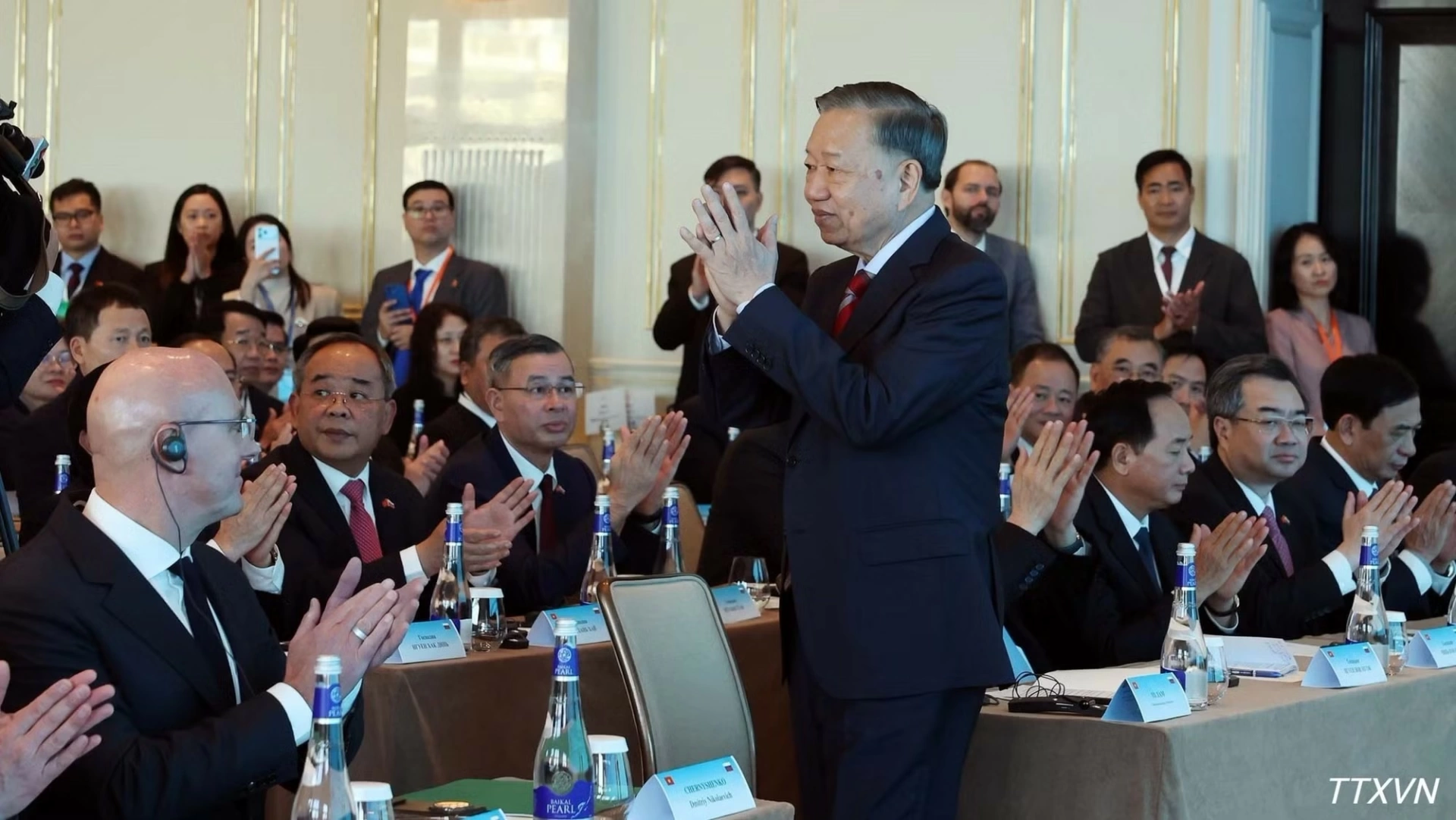 Tổng Bí thư, Chủ tịch nước Tô Lâm tham dự Diễn đàn Khoa học và Công nghệ Việt Nam-Liên bang Nga. (Ảnh: Thống Nhất/TTXVN)
