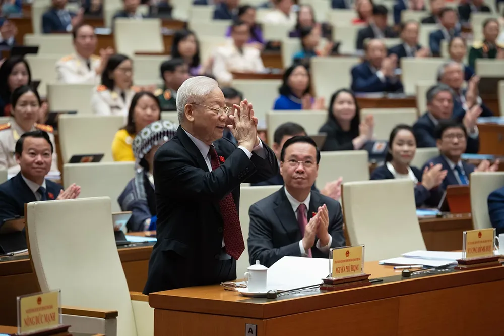 Tổng Bí thư Nguyễn Phú Trọng tham dự phiên khai mạc. Ảnh: QUOCHOI.VN