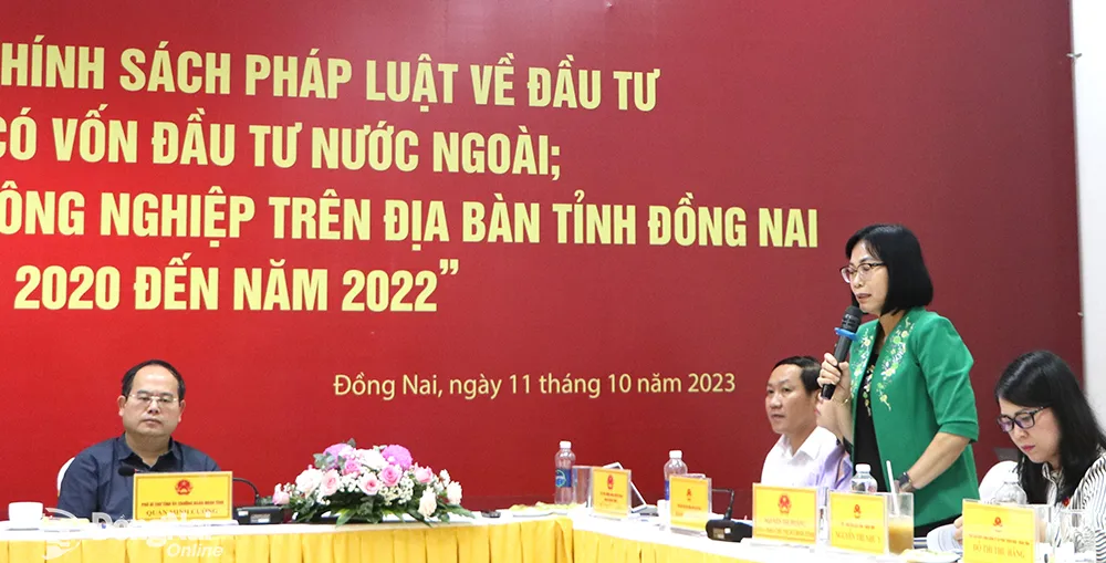 Phó chủ tịch UBND tỉnh Nguyễn Thị Hoàng phát biểu tại buổi giám sát