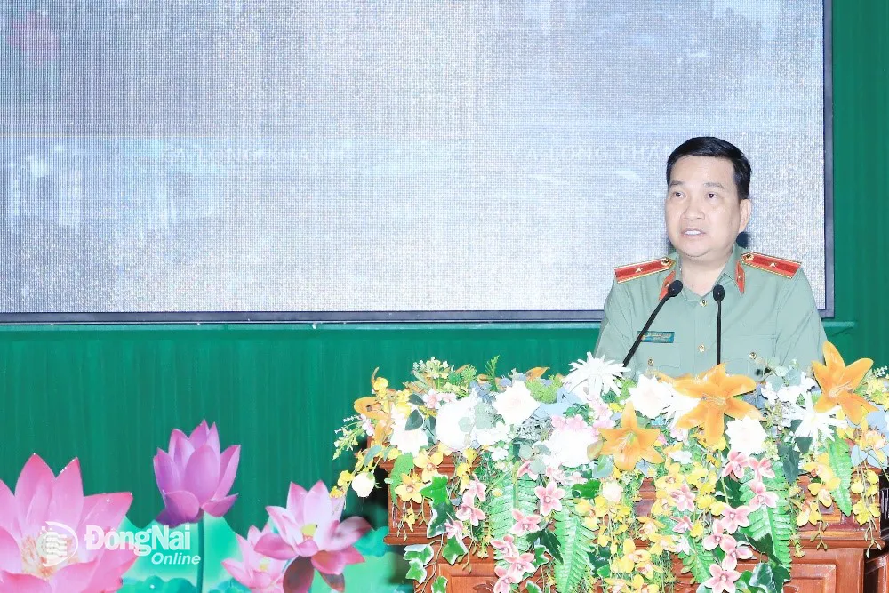 Thiếu tướng Nguyễn Sỹ Quang, Giám đốc Công an tỉnh phát biểu chỉ đạo