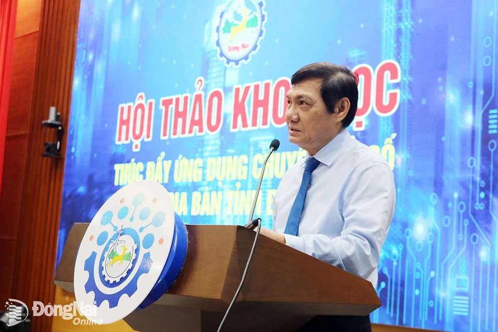 Phó chủ tịch UBND tỉnh Nguyễn Sơn Hùng phát biểu chỉ đạo tại hội thảo. (Ảnh: Hải Quân)
