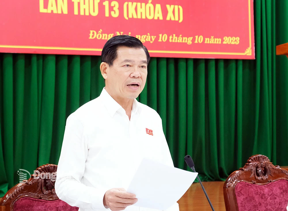 Ủy viên Trung ương Đảng, Bí thư Tỉnh ủy Nguyễn Hồng Lĩnh phát biểu chỉ đạo hội nghị. Ảnh: Đắc Nhân
