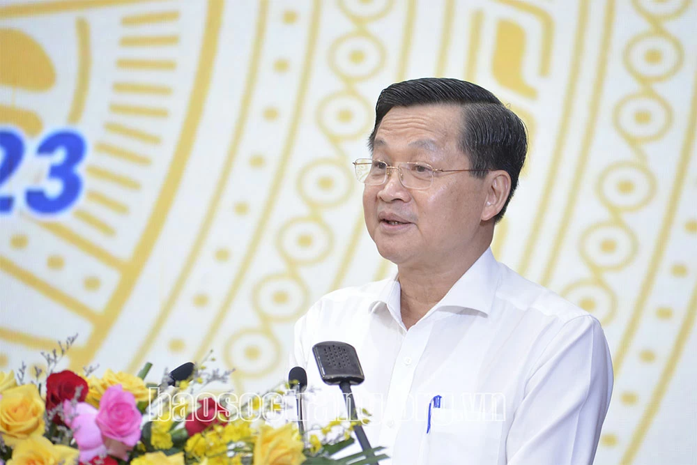 Phó Thủ tướng Chính phủ Lê Minh Khái phát biểu chỉ đạo