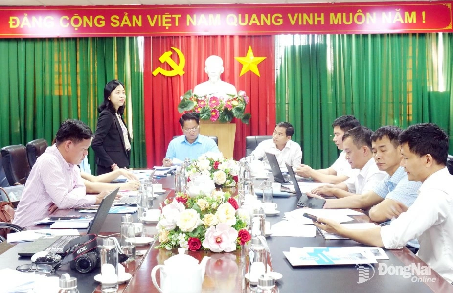 Huynh Ngoc Kim Mai, Head of the Culture - Social Committee (Dong Nai Provincial Peoples Council), speaks at the monitoring session. Photo: Hanh Dung
