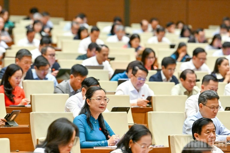 Các đại biểu dự phiên họp chiều 20-10. Ảnh: Duy Linh