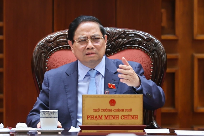 Thủ tướng Phạm Minh Chính đánh giá nhìn chung, nhiệm vụ năm sau nhiều hơn năm trước nhưng kết quả năm sau đạt cao hơn năm trước, rất đáng trân trọng - Ảnh: VGP/Nhật Bắc