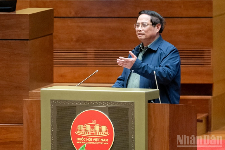 Thủ tướng Chính phủ Phạm Minh Chính phát biểu. (Ảnh: THỦY NGUYÊN)