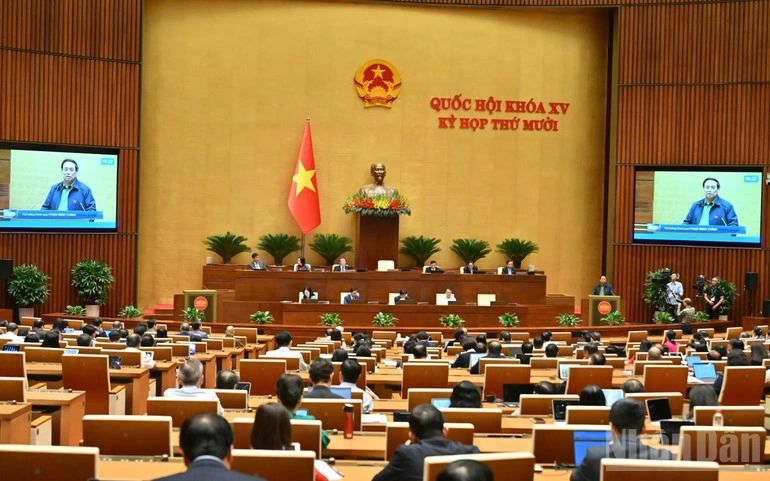 Quang cảnh phiên thảo luận của Quốc hội, chiều 30/10/2025. (Ảnh: THỦY NGUYÊN)