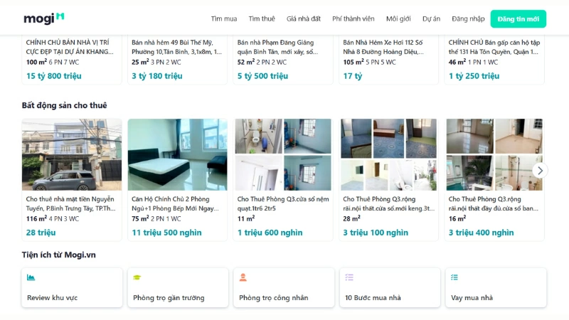 Mogi.vn - Giải pháp tìm nhà nguyên căn uy tín, chất lượng trong thời đại số.