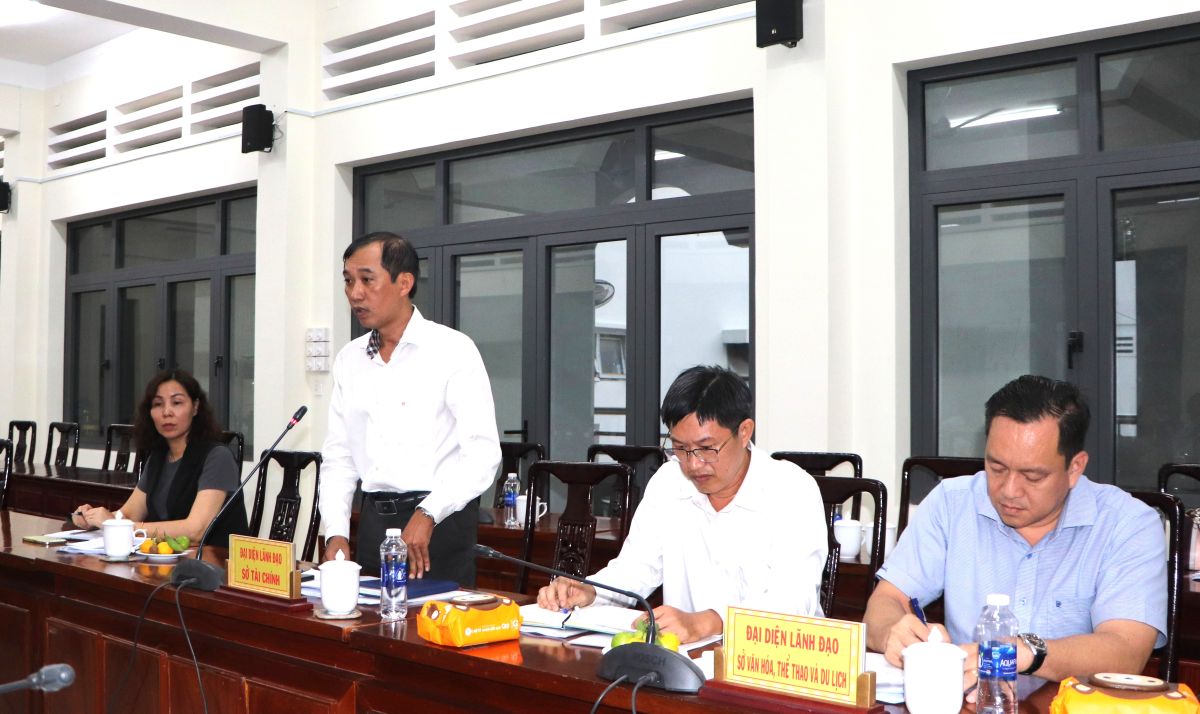 Phó Giám đốc Sở Tài chính Trần Vũ Hoài Hạ phát biểu tại buổi làm việc. Ảnh: Ngọc Liên