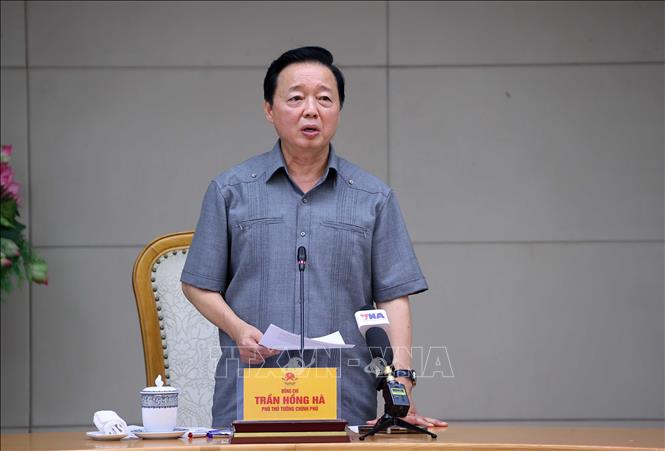 Phó Thủ tướng Trần Hồng Hà phát biểu kết luận cuộc họp. Ảnh: Văn Điệp/TTXVN