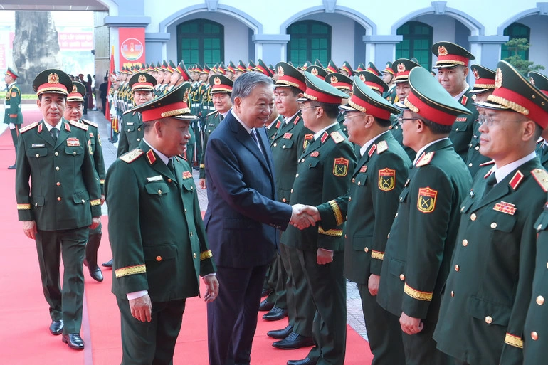 Tổng Bí thư Tô Lâm tới dự lễ kỷ niệm. Ảnh: Đăng Khoa