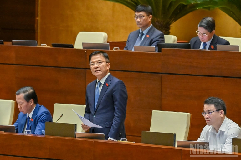 Phó Thủ tướng Chính phủ Lê Thành Long phát biểu. (Ảnh: THỦY NGUYÊN)