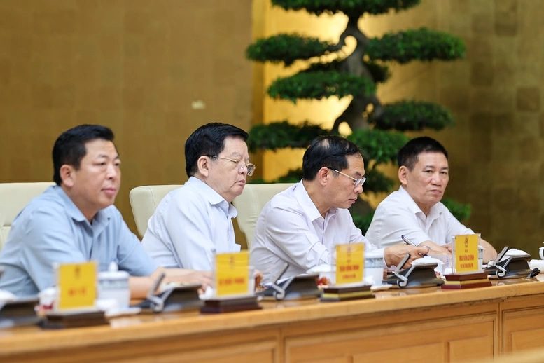 Các Phó Thủ tướng và đại biểu tham dự cuộc họp - Ảnh: VGP/Nhật Bắc