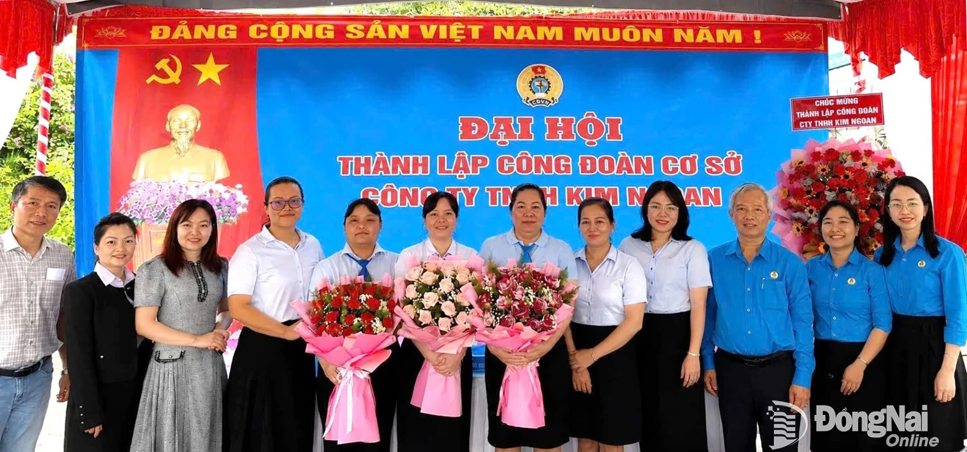 Công đoàn phường Chơn Thành thành lập Công đoàn cơ sở Công ty TNHH Kim Ngoan. Ảnh: CĐCC