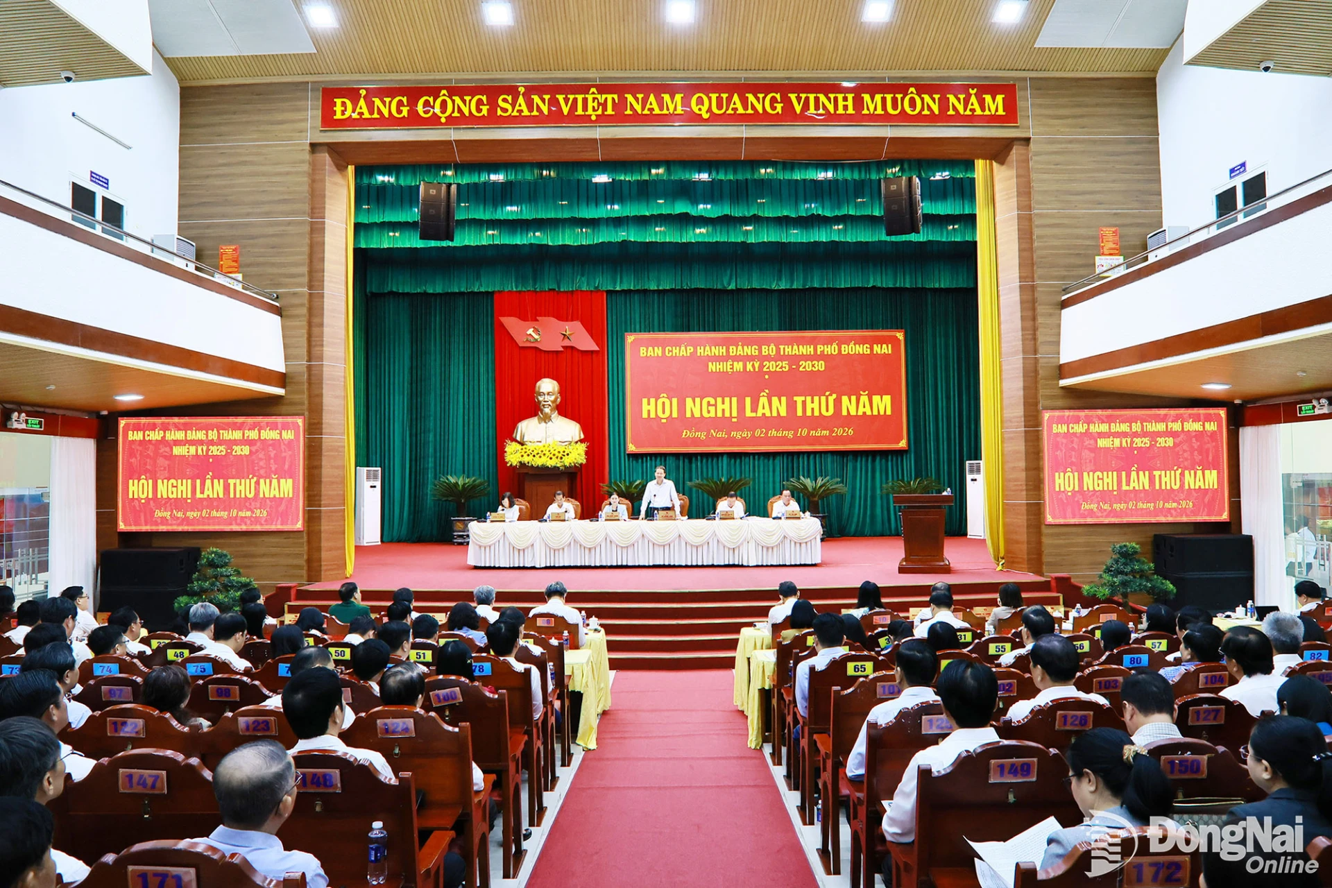 An overview of the fifth meeting of the Dong Nai CPC’s Executive Board. Photo: Cong Nghia.

