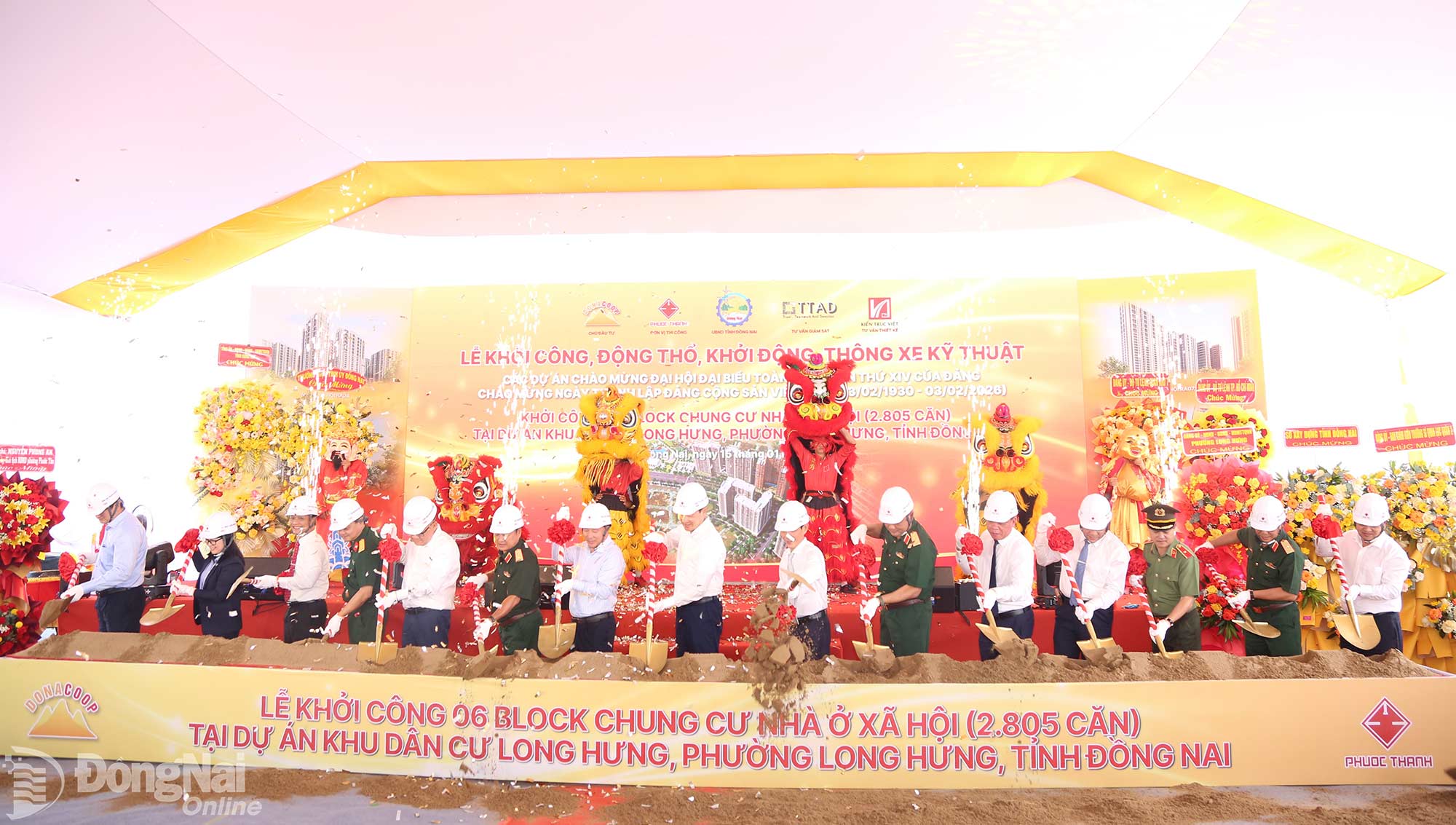 Groundbreaking ceremony for a 2,805-unit social housing project in Long Hung Ward in January 2026.

