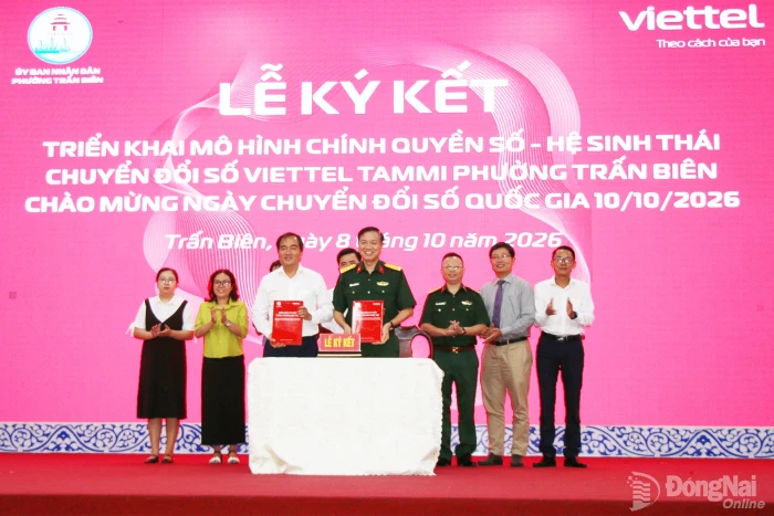 Phường Trấn Biên và Viettel Đồng Nai ký kết triển khai mô hình chính quyền số - hệ sinh thái chuyển đổi số