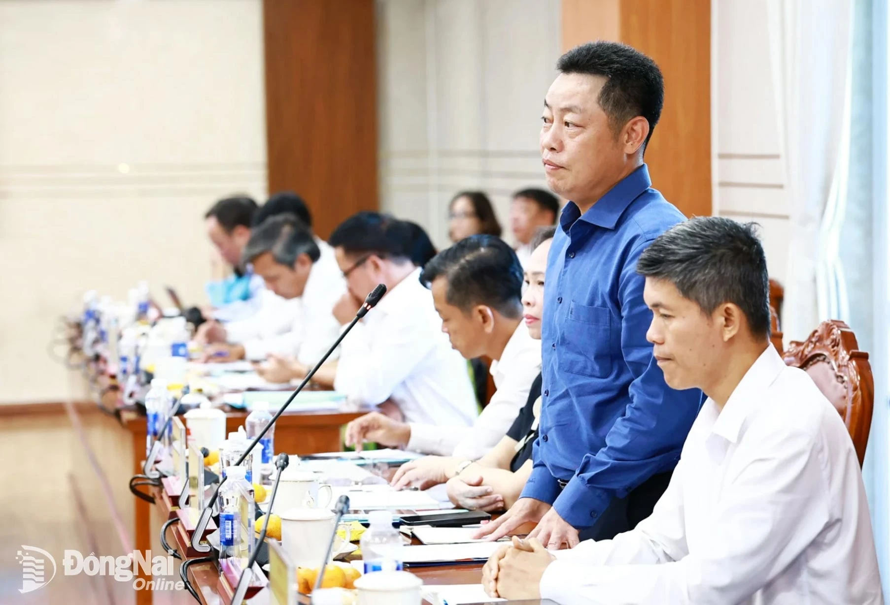 Nguyen Khanh Cuong, Rector of Lilama 2 International Technology College, speaks at the meeting. Photo: Cong Nghia

