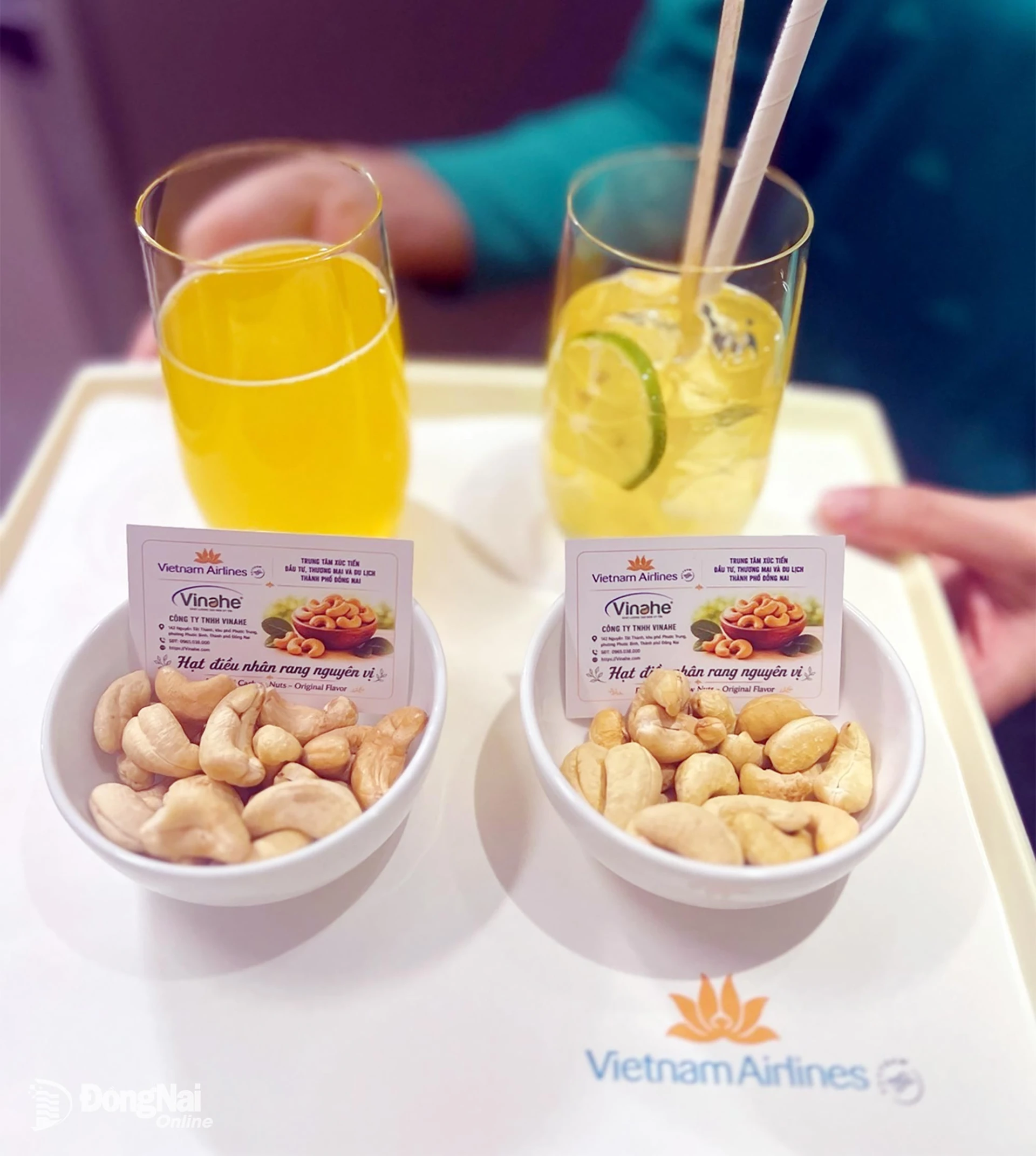 Dong Nai cashew nuts served on a Vietnam Airlines flight. Photo: VNA

