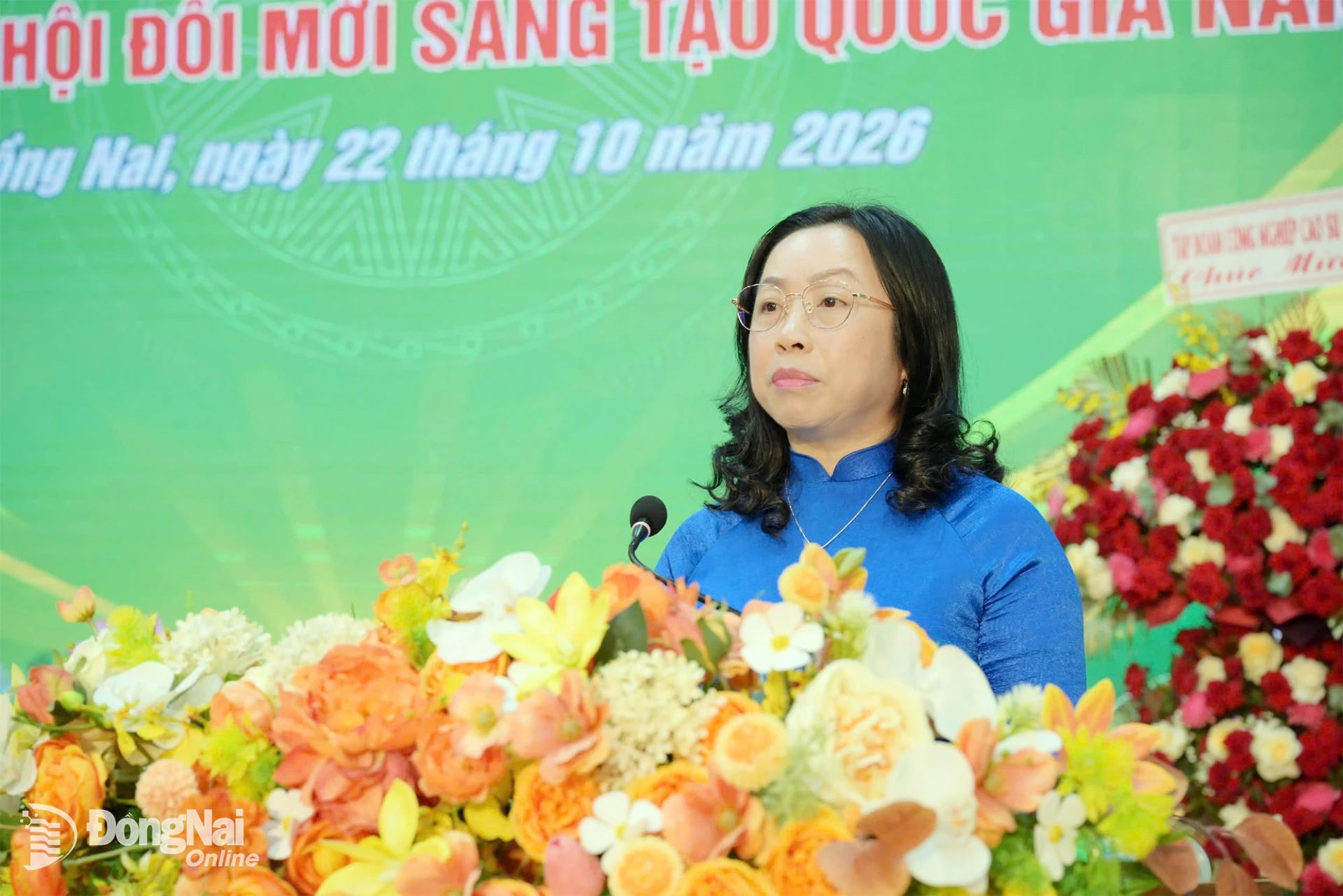 Phó Chủ tịch Tổng Liên đoàn Lao động Việt Nam Thái Thu Xương phát biểu tại chương trình. Ảnh: Đào Phong
