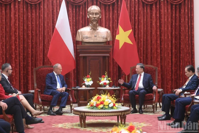 [Ảnh] Tổng Bí thư, Chủ tịch nước Tô Lâm tiếp Thủ tướng Ba Lan Donald Tusk