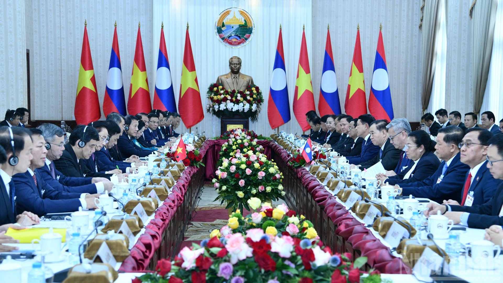 Quang cảnh cuộc hội đàm. (Ảnh: THANH GIANG)

