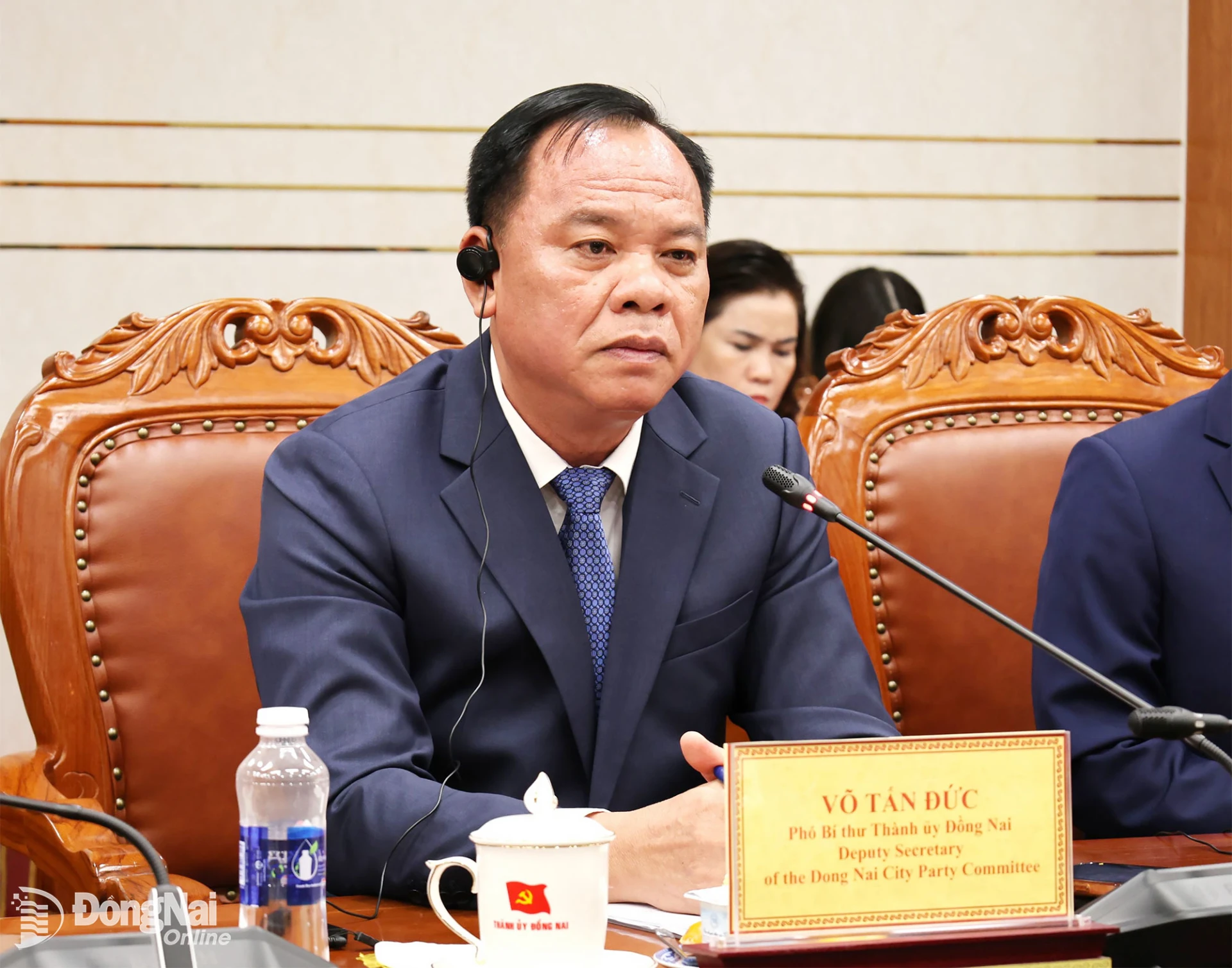 Phó Bí thư Thành ủy Võ Tấn Đức chủ trì buổi làm việc với Đoàn đại biểu Hàn Quốc. Ảnh: Ngọc Liên