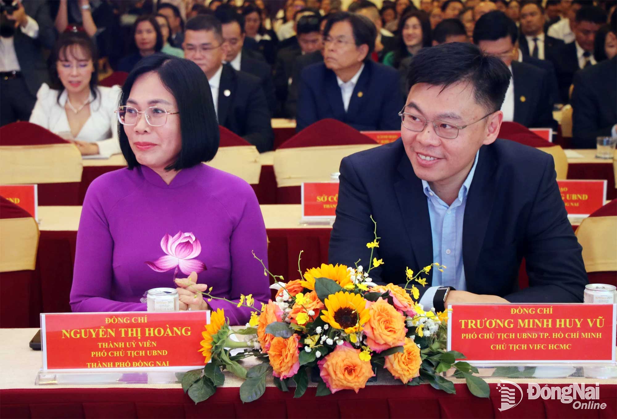 Nguyen Thi Hoang, Member of the Dong Nai City Party Committee and Vice Chairwoman of the City Peoples Committee, attends the conference. Photo: Hai Quan


