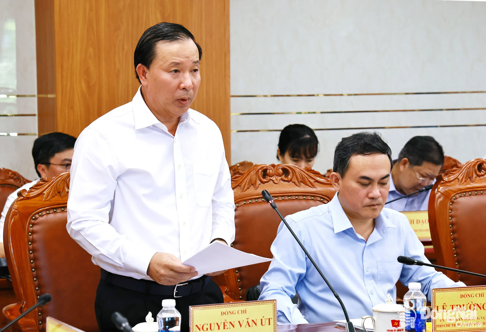 Phó Bí thư Thành ủy, Chủ tịch UBND thành phố Đồng Nai Nguyễn Văn Út phát biểu tại buổi làm việc. Ảnh: Công Nghĩa