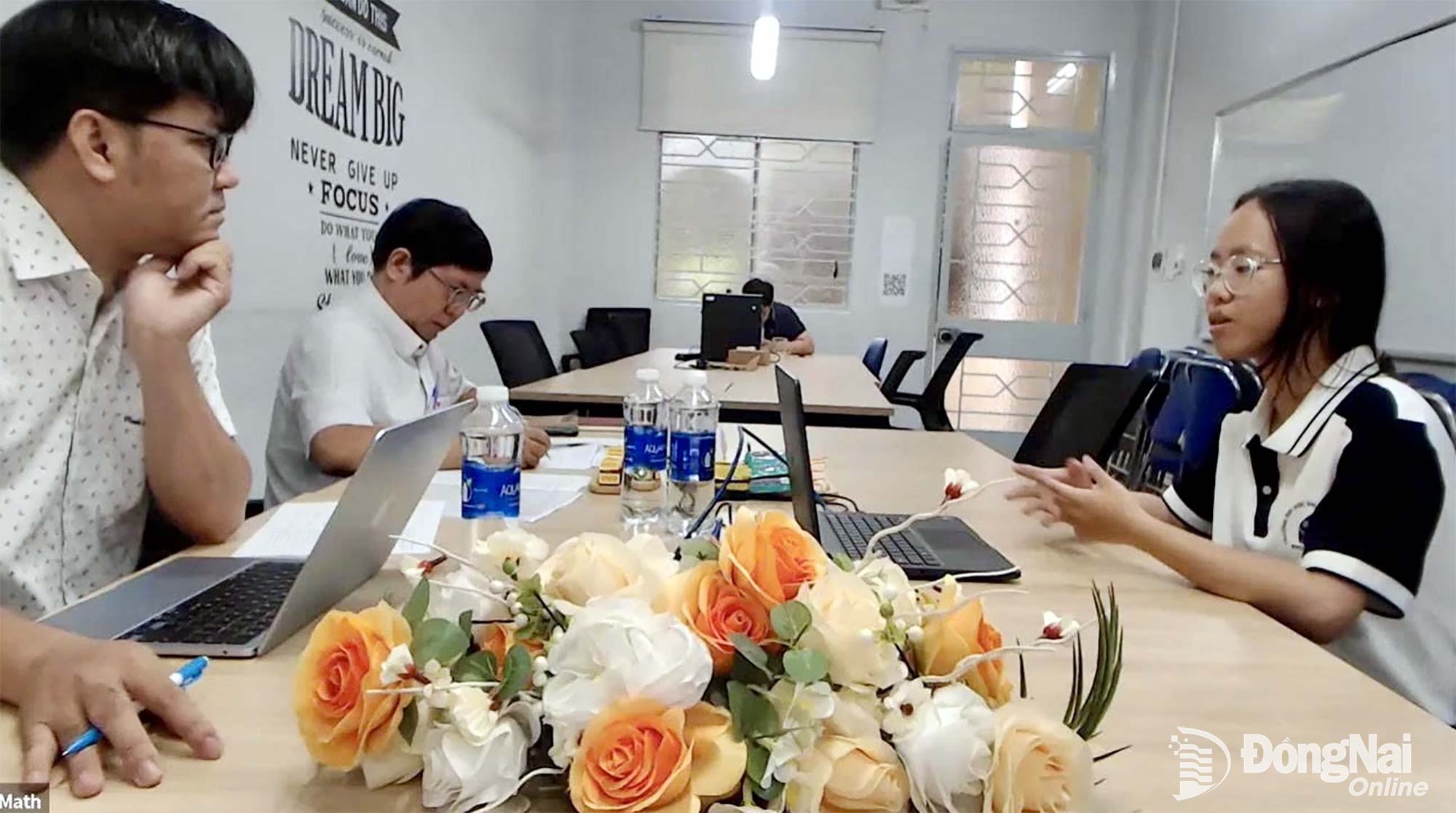 Hai An participates in an interview for the Sigma Gold Scholarship.